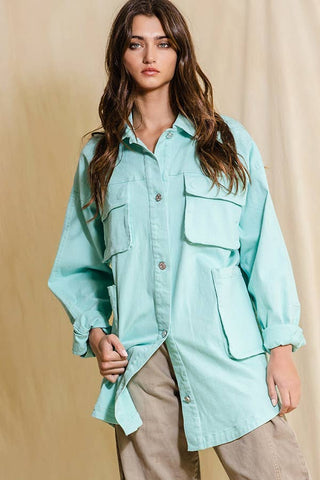 BUCKETLIST - Oversized Cargo Shacket - Mint