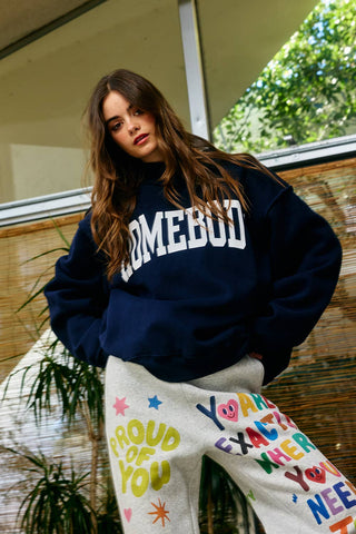 BUCKETLIST Reversible "HOMEBODY" Mock Neck Sweatshirt