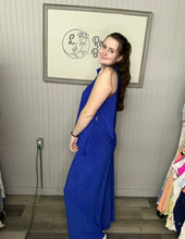 Load image into Gallery viewer, Dear Scarlett Sleeveless Button-Down Tunic Top &amp; pants set–Royal
