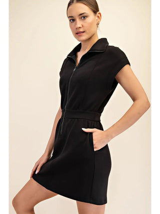 Rae Mode Scuba Collared Zip Front Dress
