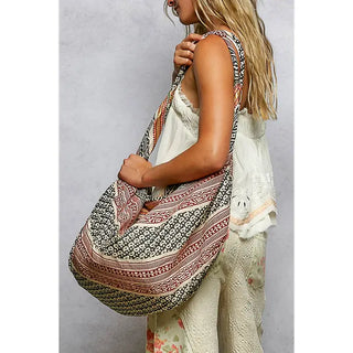 POL - Black Bohemian Woven Shoulder Bag