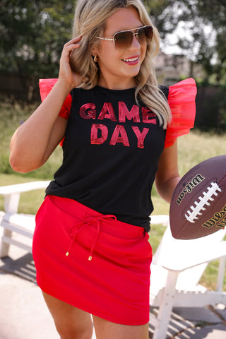 Jess Lea Solid Red Skort