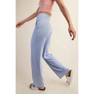 Rae Mode Butter Straight Casual Yoga Pant - Pastel Blue