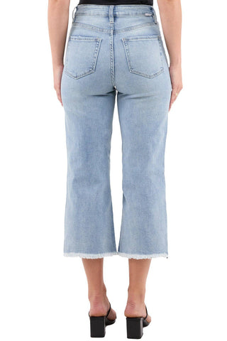 RFM - Chloe High Rise Wide Leg Cropped Frayed Jeans