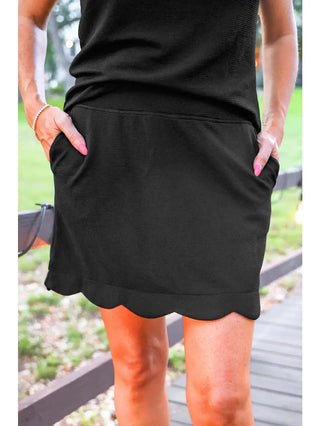 Jess Lea - Make it Count Scalloped Short Sleeve - Black