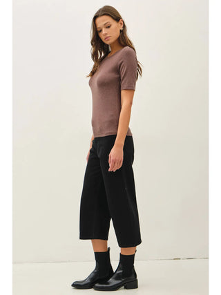 Be Cool - Ultra Soft Short Sleeve Top - Walnut