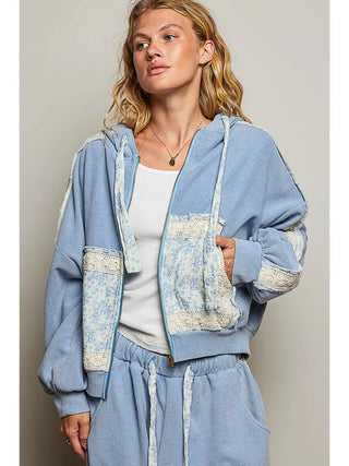 Pol Clothing - Double Gauze Printed Thermal Hooded