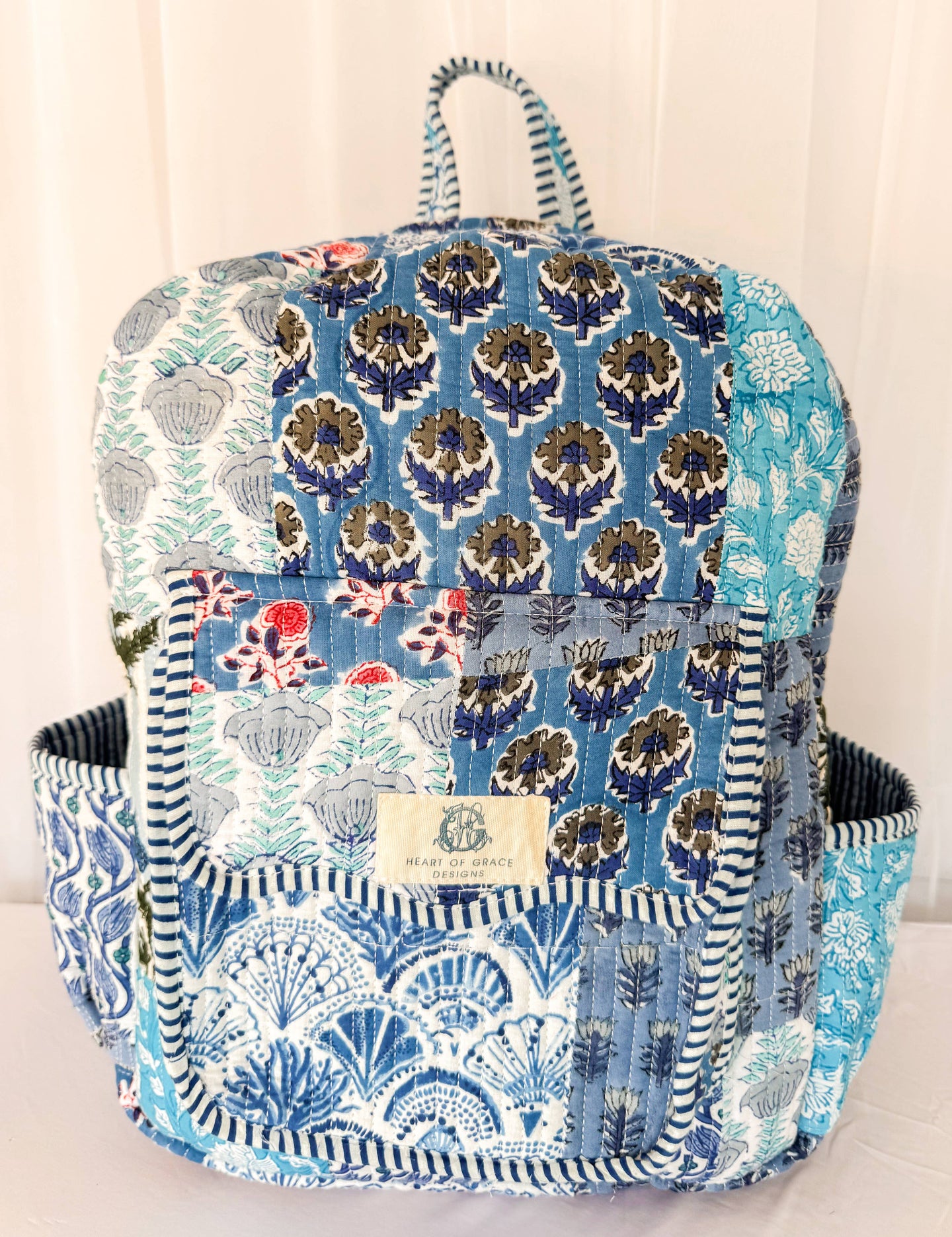 Heart of Grace - Blue City Scalloped Quilted Backpack