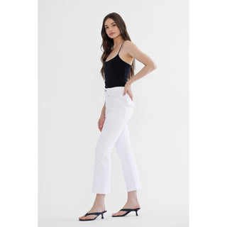 MICA High Rise Patch Pocket Bootcut Jeans – Cornsilk | Boutique Denim
