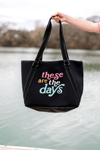 Jadelynn Brooke “These Are the Days” Neoprene Tote Bag – Oversized Travel, Beach & Everyday Bag