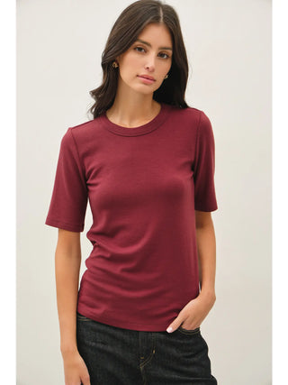 Be Cool - Ultra Soft Short Sleeve Top - Wine