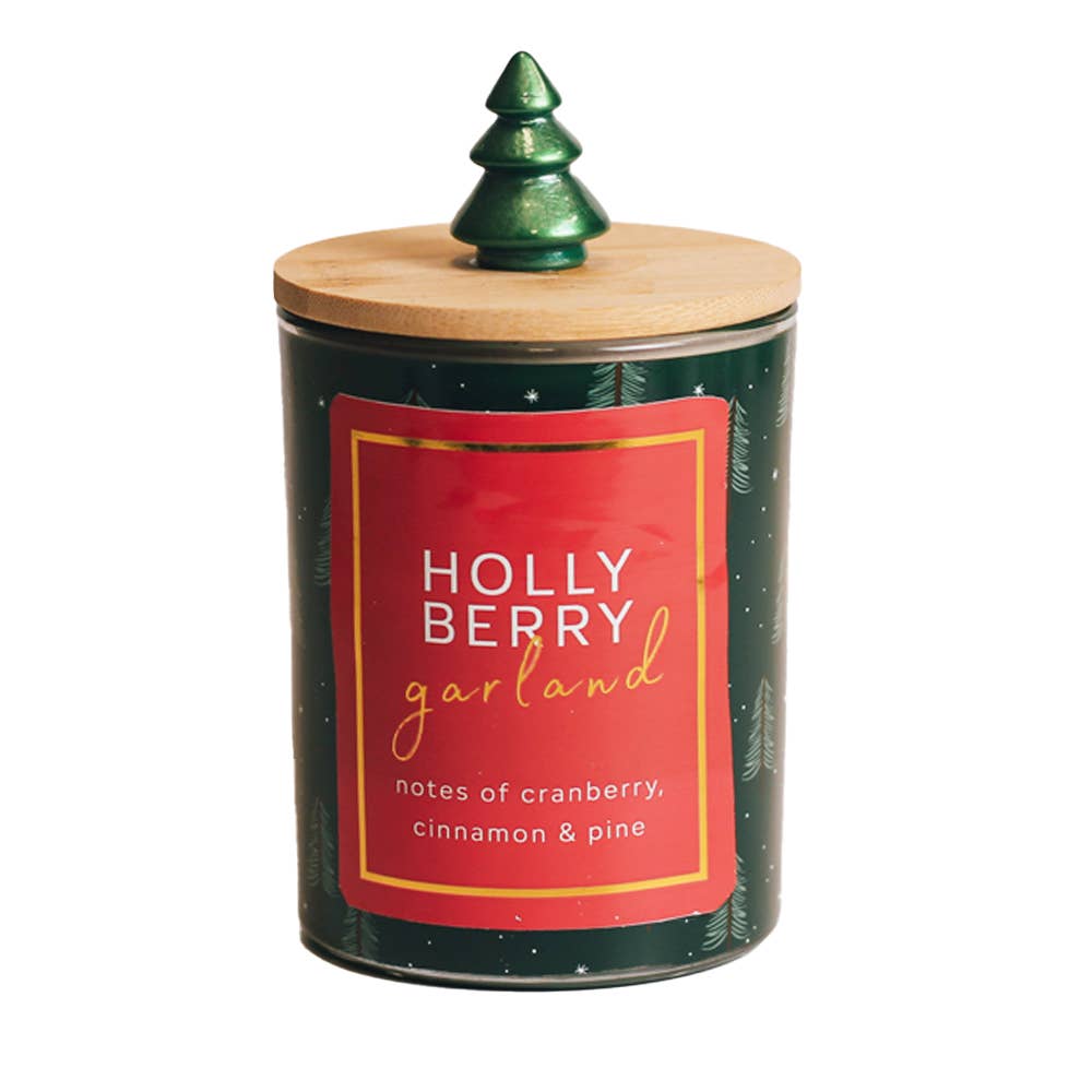 A Cheerful Giver - Seasonal Candle (10oz.) - Holly Berry Garland