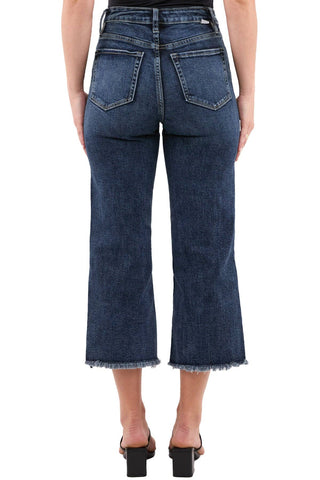 RFM - Chloe High Rise Wide Leg Cropped Frayed Jeans