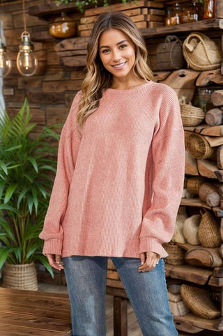 Heimish Puff Sleeve Solid Sweater Top