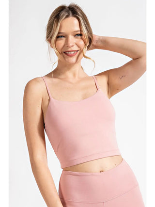 Rae Mode Butter Basic Cropped Camisole (Brami) | Recycled Performance Fabric - Pink