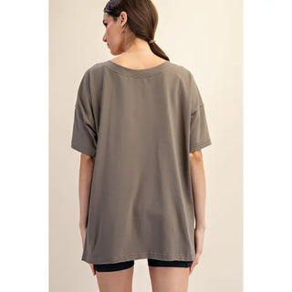 Rae Mode - Smoky Olive Oversized Reversible V Neck Top