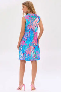 Dear Scarlett Dress Blue and Pink LIZ3TDRESS- C0002