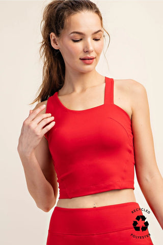 Rae Mode Butter Asymmetrical Tank | Boutique Athleisure Essential -Red