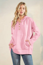Load image into Gallery viewer, HEIMISH - SOLID MODAL SCUBA BOTTON UP HOODIE KANGAROO
