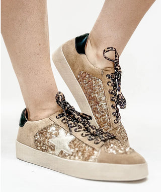 Corkys Another Round Sneaker - Gold Sequins