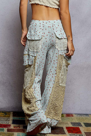 POL Powder Blue Lace & Floral Pant