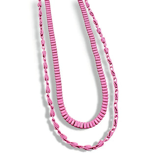 Treasure Jewels - Double Enamel Pink Necklace