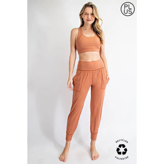 Rae Mode Butter Soft Joggers With Pockets – High-Waist Lounge Fit - Desert Sun