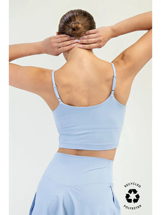 Rae Mode Butter Basic Cropped Camisole (Brami) | Recycled Performance Fabric - Light Blue