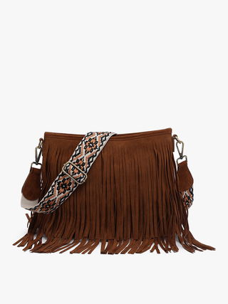 Jen & Co. - Sadie Suede Fringe Crossbody w/ Guitar Strap
