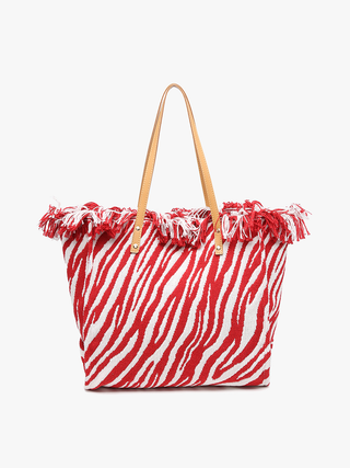 Jen & Co. - Madison Handwoven Fringe Tote – Woven Cotton Bag