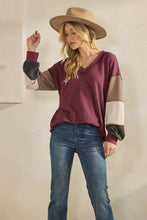 Load image into Gallery viewer, HEIMISH - LONG SLEEVE URBAN RIB COLOR BLOCK TOP
