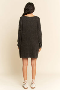 Davi & Dani - THUNDER DENIM BUTTON DETAIL POCKET T SHIRT DRESS