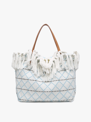 Jen & Co. - Madison Handwoven Fringe Tote – Woven Cotton Bag