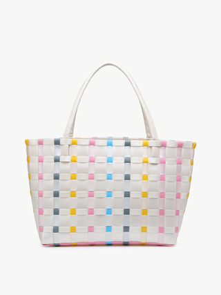 Jen & Co. - M2334 Abigail Basketweave Tote w/Vegan Leather Straps