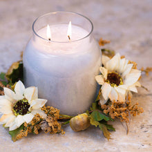 Load image into Gallery viewer, A Cheerful Giver - White Sunflower &amp; Pumpkin Candle Ring
