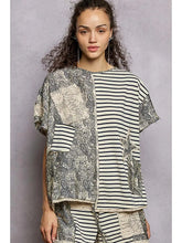 Load image into Gallery viewer, POL Mixed Print Patchwork Boxy Top
