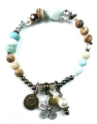 Lost & Found Trading - BR THIN BEADED STRETCH W/DANGLES