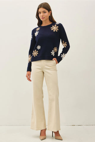 Be Cool - Crew Neck Sweater - Navy