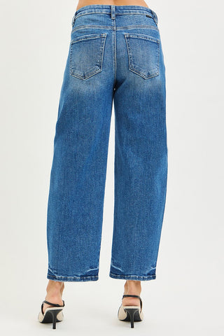 Risen - Slouchy Cropped Barrel Jeans