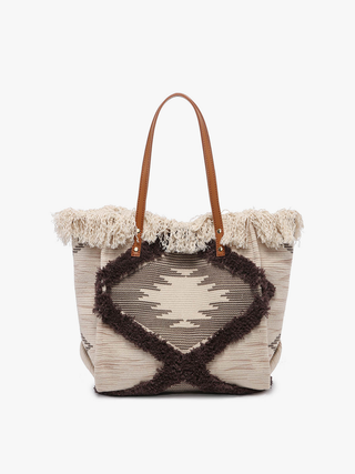 Jen & Co. - Madison Handwoven Fringe Tote – Woven Cotton Bag