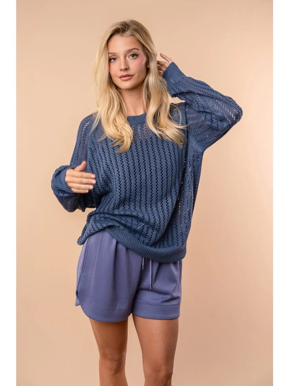 White Birch Long Sleeve Solid Knit Sweater
