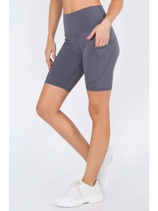 Yelete- Buttery Soft Biker Shorts with Pockets 8in Inseam