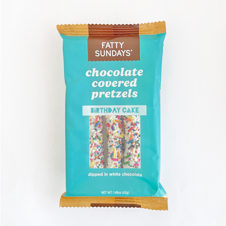 Fatty Sundays - Birthday Cake Chocolate Covered Pretzel Snack Pack (3-pack)