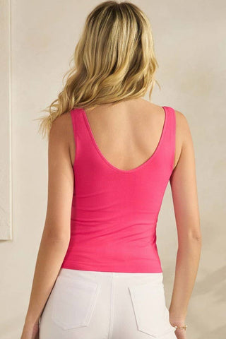 Yelete - Women's Reversible Seamless Tank with Built-In Bra (Short)