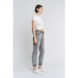 Mica High Rise Jogger Jeans – Washed Gray Denim Joggers