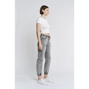 Mica High Rise Jogger Jeans – Washed Gray Denim Joggers