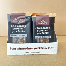 Load image into Gallery viewer, Fatty Sundays - Salted Caramel Chocolate Covered Pretzels (3-pack)
