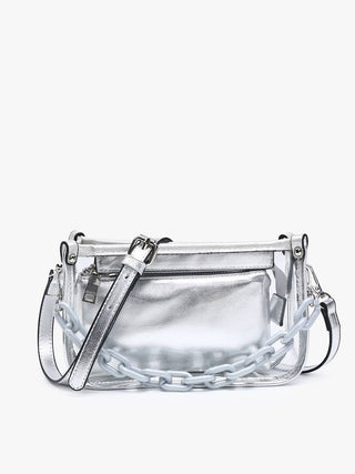 Jen & Co. - Jessica Clear Crossbody Bag – Chain Strap