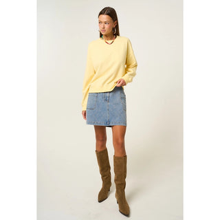 The Greii Yellow Oversized Crewneck Sweatshirt – Soft Relaxed Fit