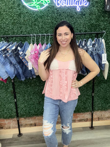 POL Ruffle Tank Adjustable Strap